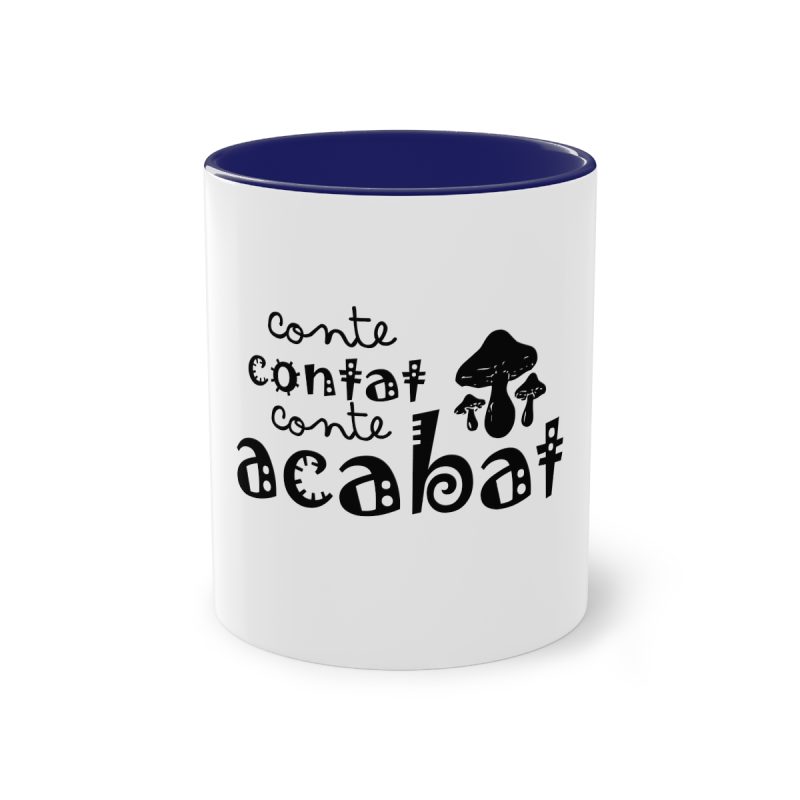 Taza bicolor - Azul oscuro - Camiseta «Conte contat»