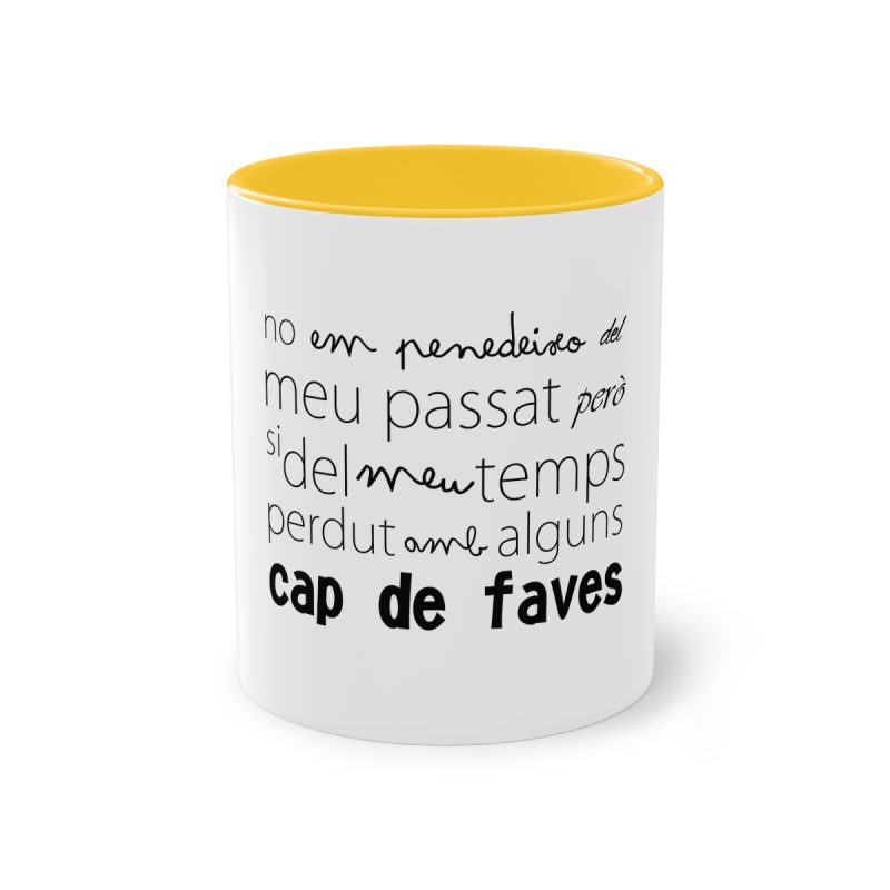 Taza bicolor - Amarillo dorado - Camiseta «No em penedeixo»
