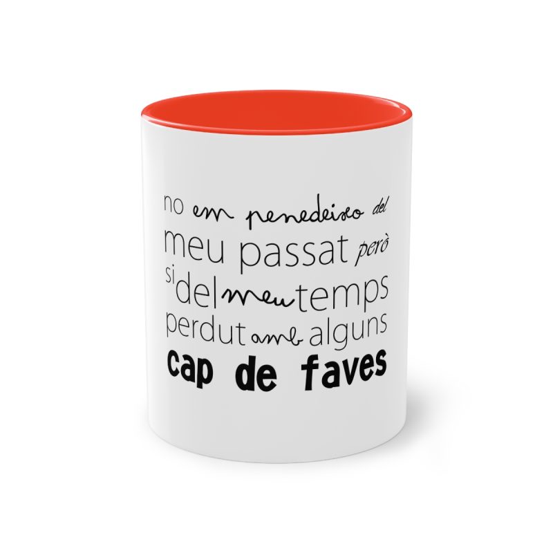 Taza bicolor - Rojo - Camiseta «No em penedeixo»