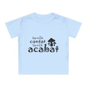 Camiseta de bebe - Azul empolvado - Camiseta «Conte contat»