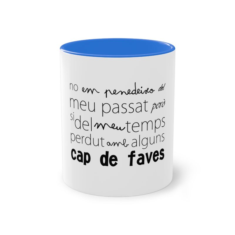 Taza bicolor - Azul Cambridge - Camiseta «No em penedeixo»