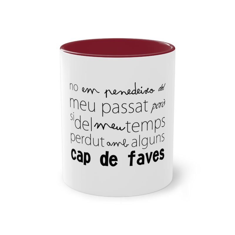 Taza bicolor - Granate - Camiseta «No em penedeixo»