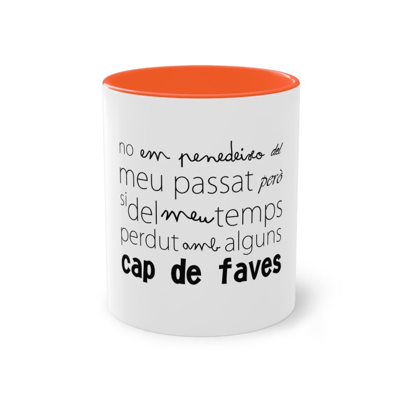 Taza bicolor - Naranja - Camiseta «No em penedeixo»