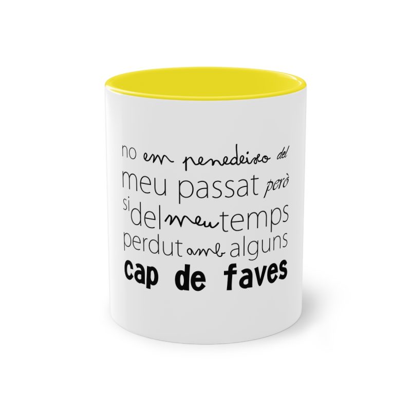 Taza bicolor - Amarillo - Camiseta «No em penedeixo»