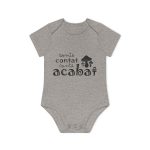 Body bebe manga corta organico - Gris jaspeado melange - Camiseta «Conte contat»