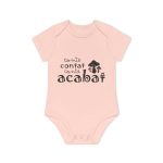 Body bebe manga corta organico - Rosa empolvado - Camiseta «Conte contat»