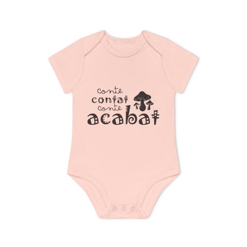 Body bebe manga corta organico - Rosa empolvado - Camiseta «Conte contat»