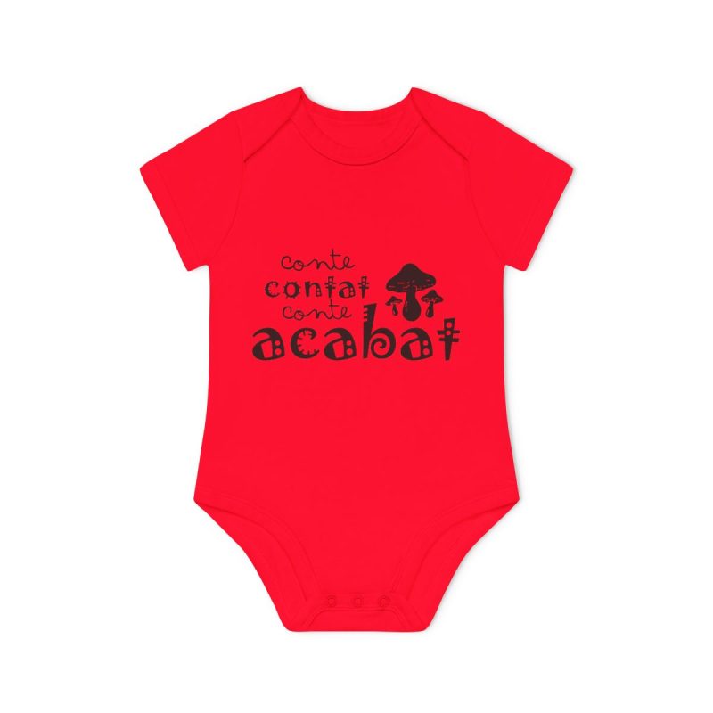 Body bebe manga corta organico - Rojo - Camiseta «Conte contat»