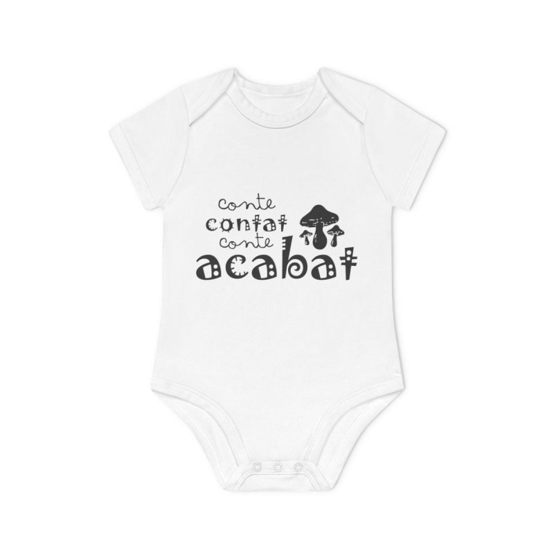 Body bebe manga corta organico - Blanco - Camiseta «Conte contat»