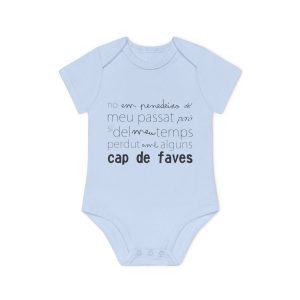 Body bebe manga corta organico - Azul empolvado - Camiseta «No em penedeixo»