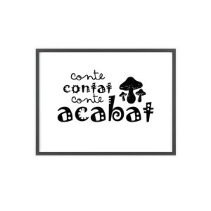 Poster con marco de madera - Marco negro - Camiseta «Conte contat»