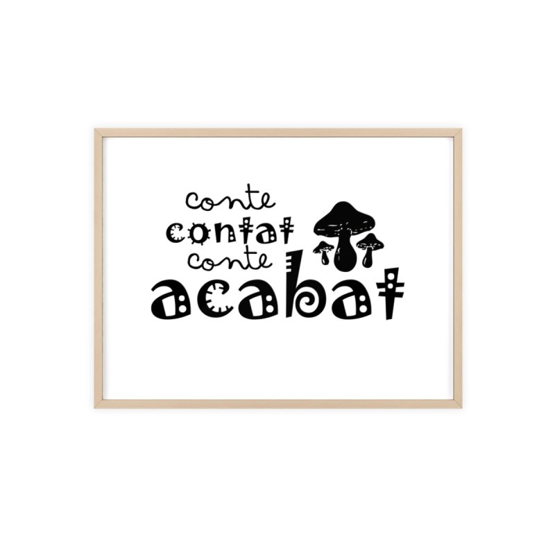 Poster con marco de madera - Marco de madera natural - Camiseta «Conte contat»