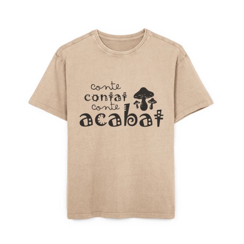 Camiseta oversize lavado acido - Beis - Camiseta «Conte contat»