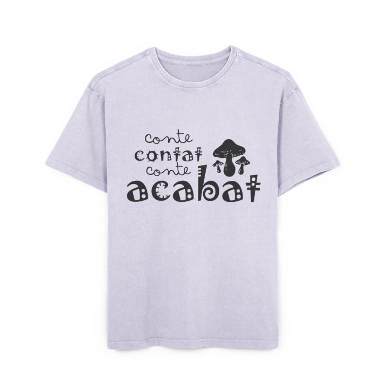Camiseta oversize lavado acido - Lila suave - Camiseta «Conte contat»