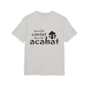 Camiseta oversize gruesa - Gris jaspeado claro - Camiseta «Conte contat»