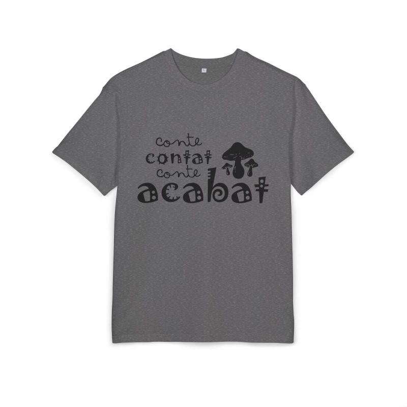 Camiseta oversize gruesa - Gris marengo jaspeado - Camiseta «Conte contat»