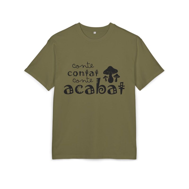 Camiseta oversize gruesa - Verde oliva - Camiseta «Conte contat»