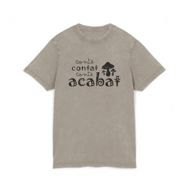 Camiseta lavado acido cuello redondo - Caqui oscuro - Camiseta «Conte contat»