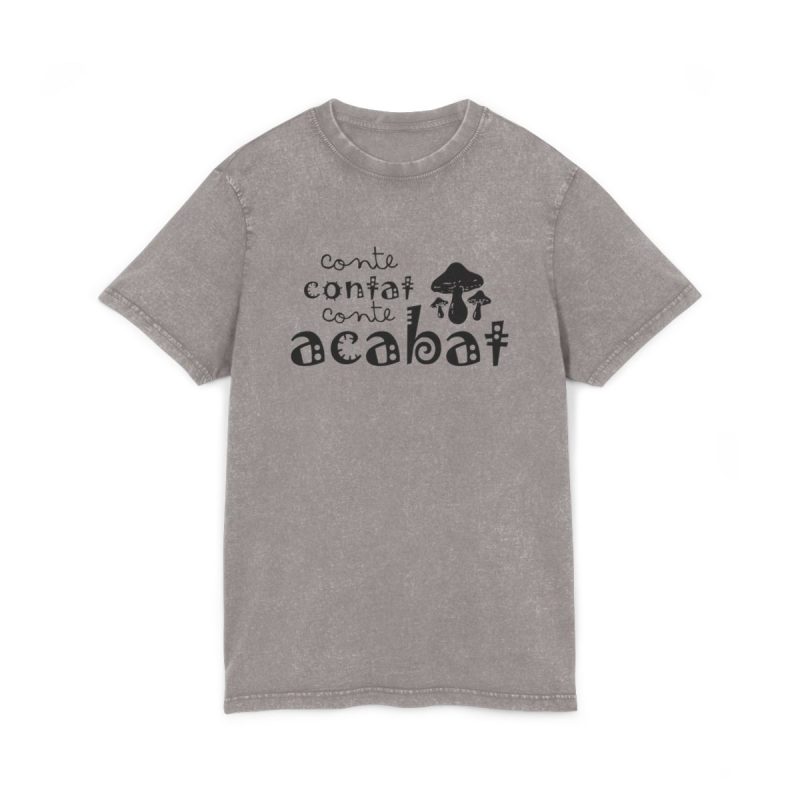 Camiseta lavado acido cuello redondo - Gris asfalto - Camiseta «Conte contat»