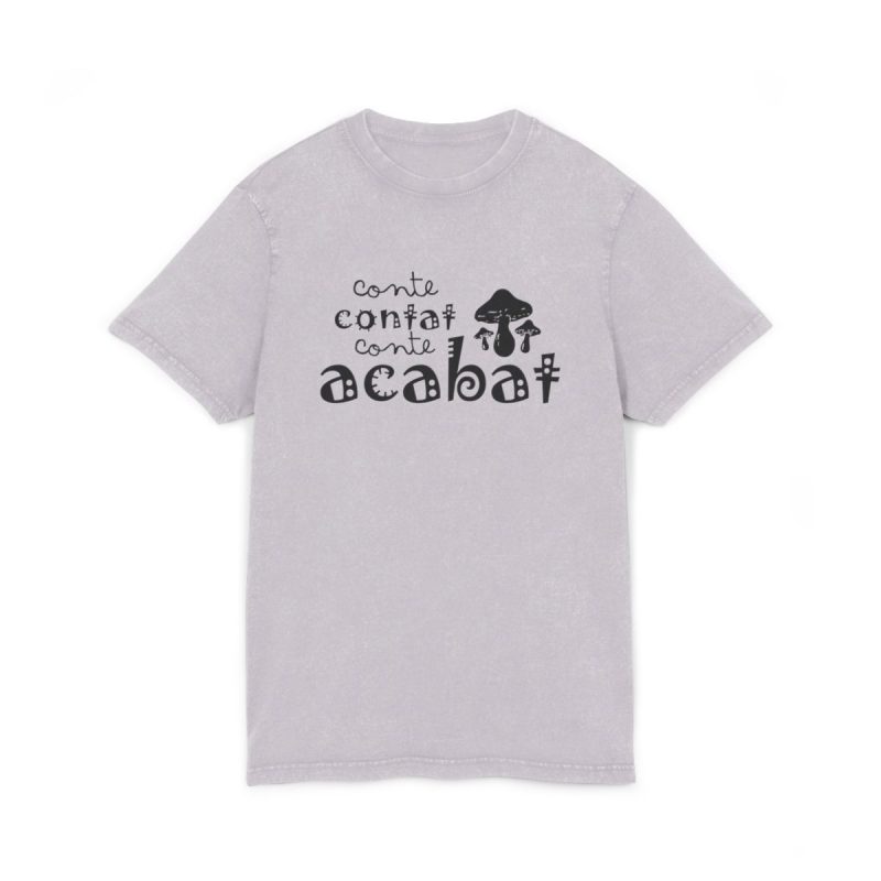 Camiseta lavado acido cuello redondo - Lila suave - Camiseta «Conte contat»