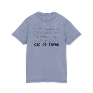 Camiseta lavado acido cuello redondo - Azul vintage - Camiseta «No em penedeixo»