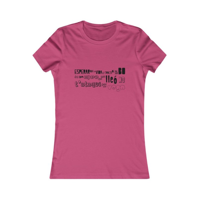 Camiseta mujer Favorite - Frambuesa - Lleó vegà Camiseta mujer Favorite - Frambuesa - Lleó vegà