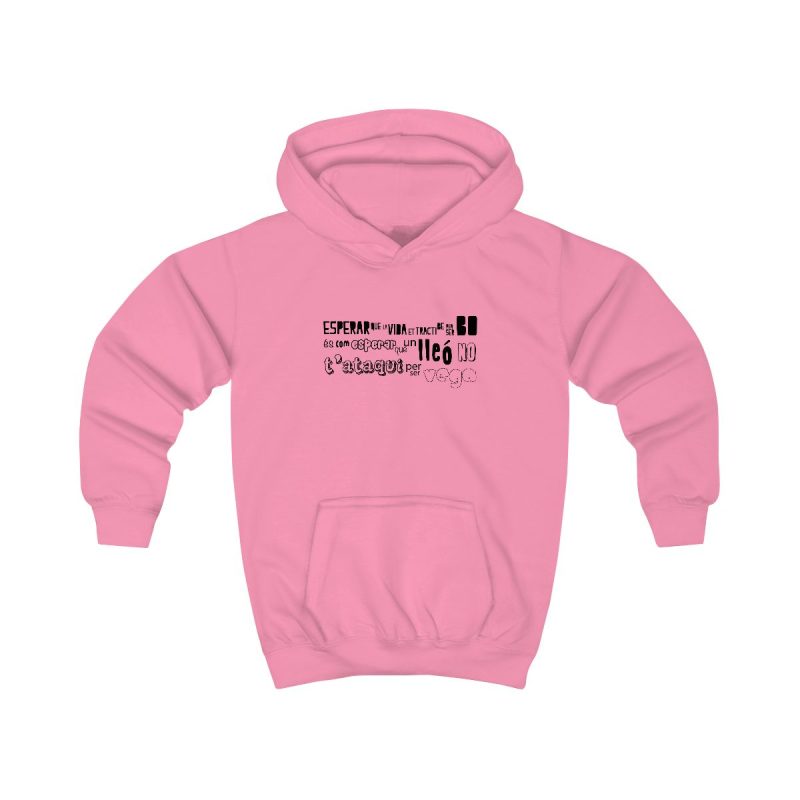 Sudadera con capucha infantil - Rosa algodon de azucar - Lleó vegà
