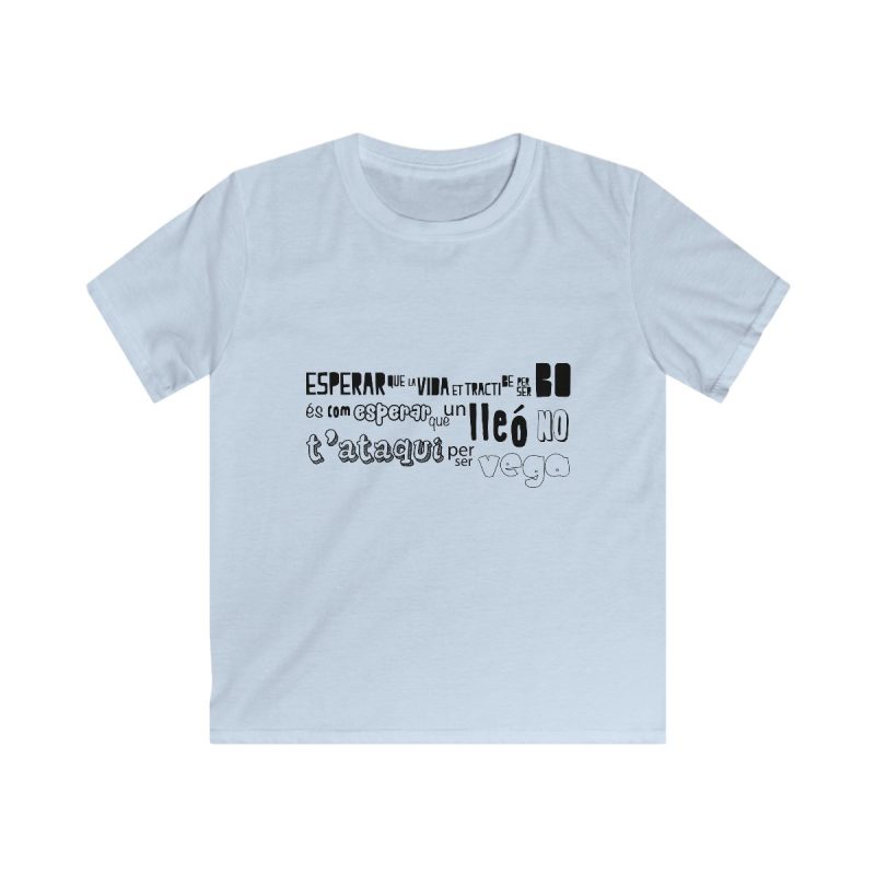 Camiseta infantil Softstyle - Azul claro - Lleó vegà