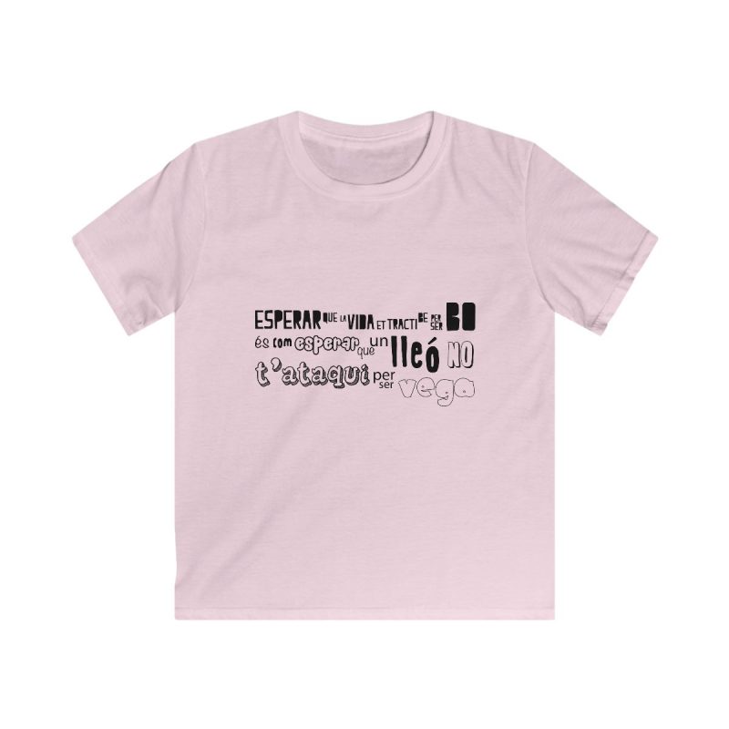 Camiseta infantil Softstyle - Rosa claro - Lleó vegà