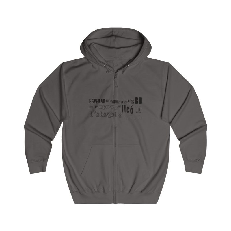 Sudadera con capucha y cremallera - Gris acero - Lleó vegà