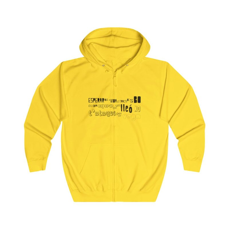 Sudadera con capucha y cremallera - Amarillo sol - Lleó vegà