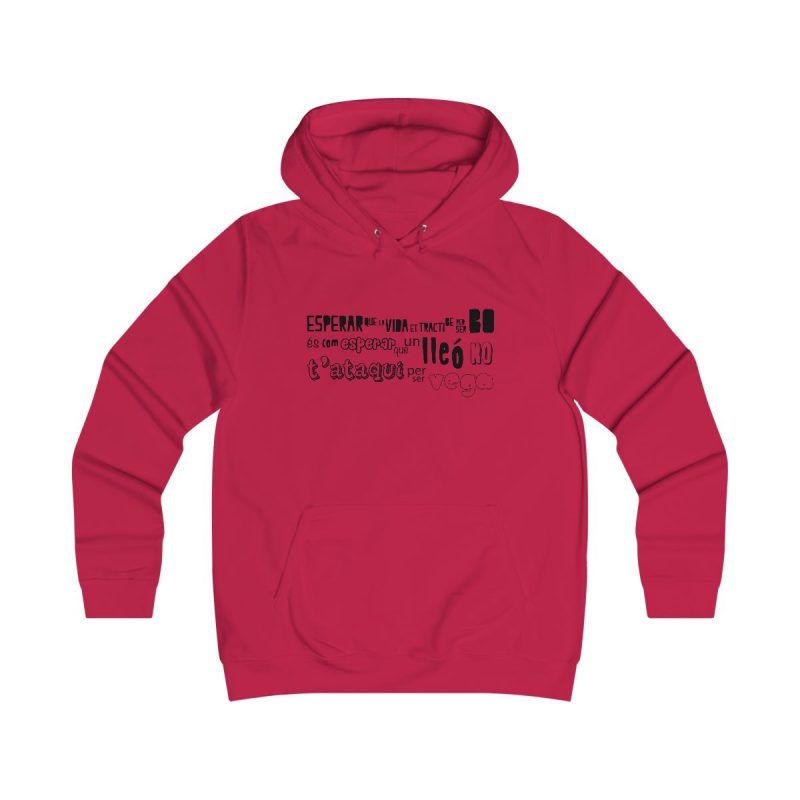 Sudadera universitaria mujer - Rojo fuego - Lleó vegà