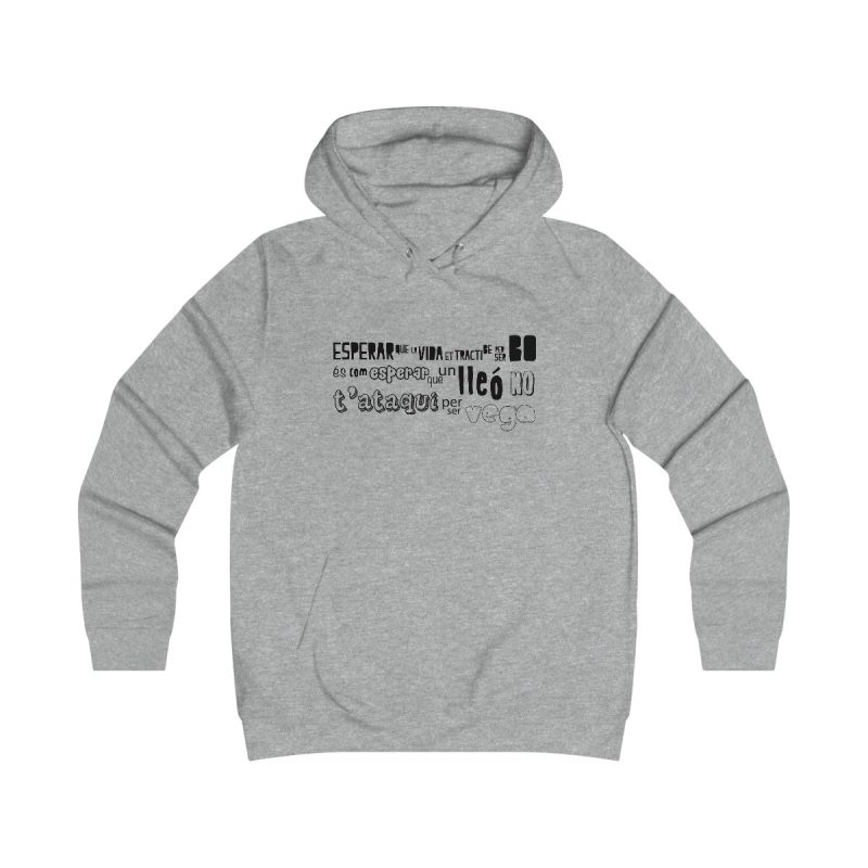 Sudadera universitaria mujer - Gris jaspeado claro - Lleó vegà