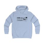 Sudadera universitaria mujer - Azul cielo - Lleó vegà Sudadera universitaria mujer - Azul cielo - Lleó vegà
