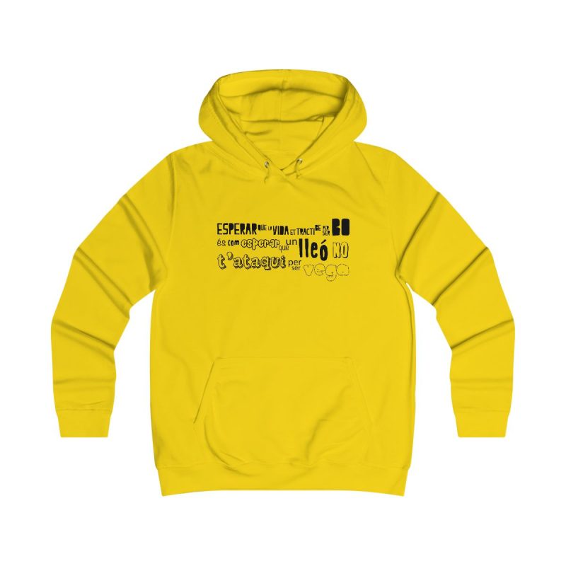Sudadera universitaria mujer - Amarillo sol - Lleó vegà