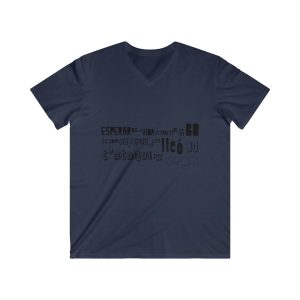 Camiseta hombre entallada cuello de pico - Azul marino - Lleó vegà