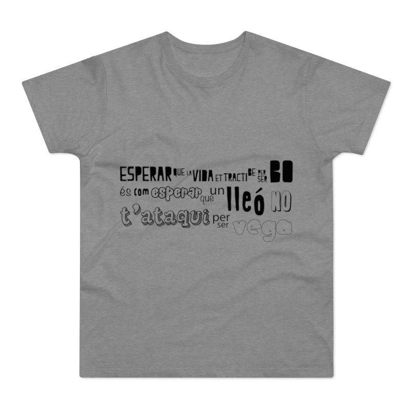 Camiseta hombre punto liso - Gris deportivo jaspeado - Lleó vegà