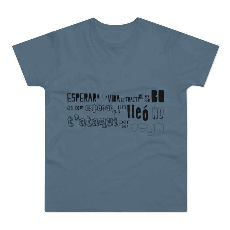 Camiseta hombre punto liso - Azul piedra - Lleó vegà