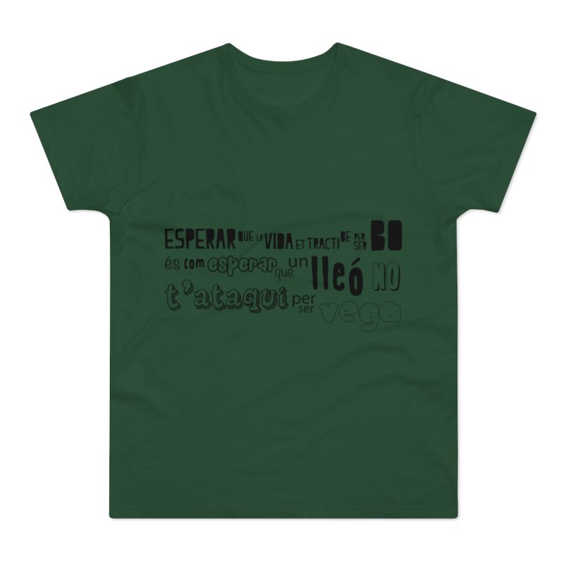 Camiseta hombre punto liso - Verde botella - Lleó vegà