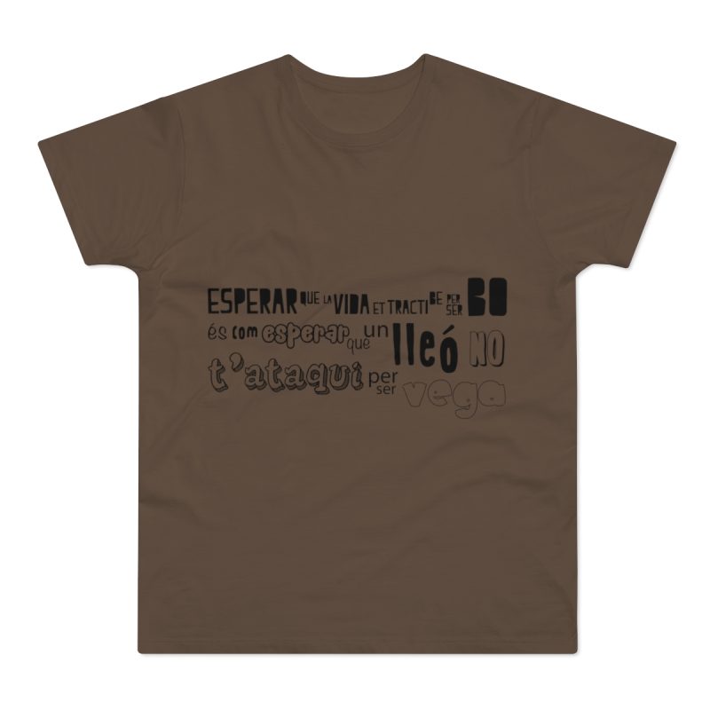 Camiseta hombre punto liso - Marron chocolate - Lleó vegà