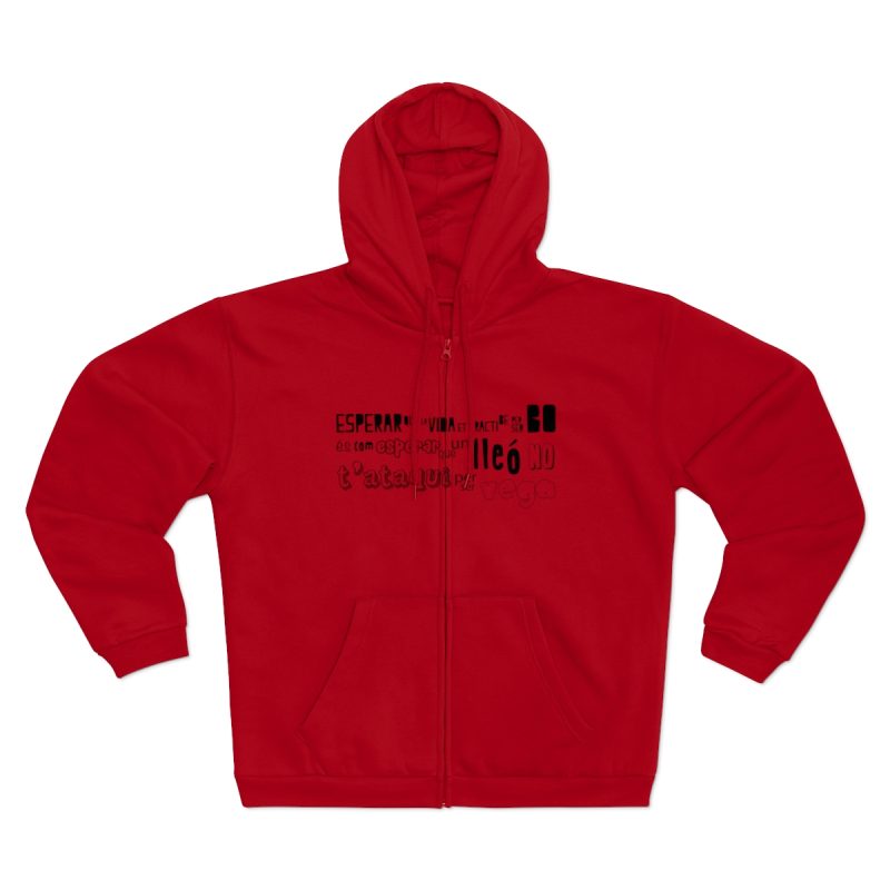 Sudadera capucha con cremallera premium - Rojo - Lleó vegà