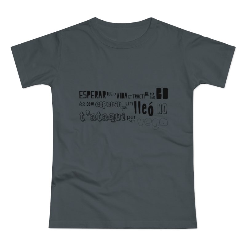 Camiseta mujer punto liso - Gris oscuro - Lleó vegà Camiseta mujer punto liso - Gris oscuro - Lleó vegà