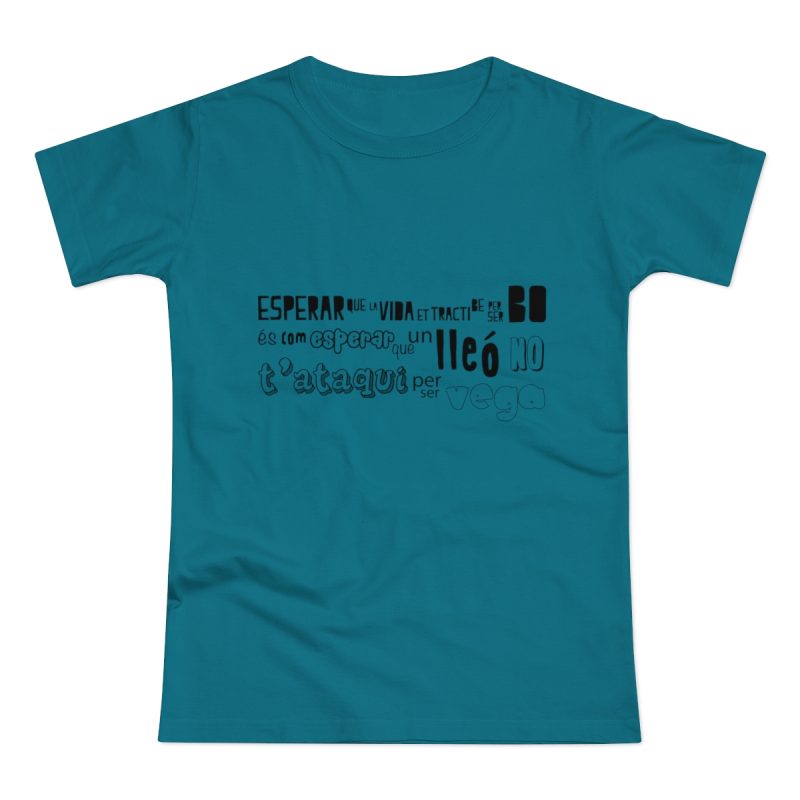Camiseta mujer punto liso - Azul diva - Lleó vegà