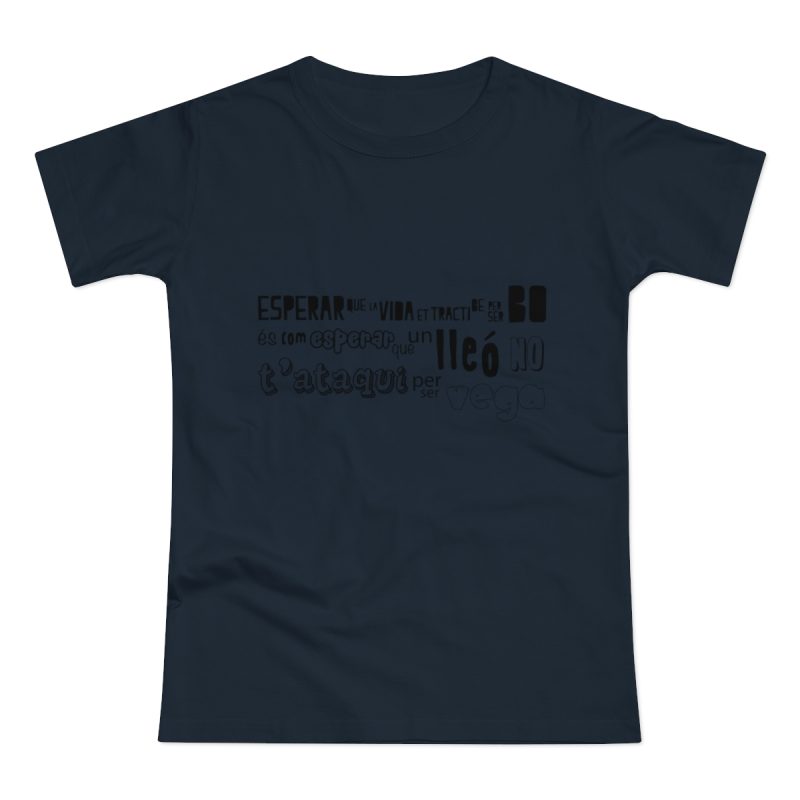 Camiseta mujer punto liso - Azul marino - Lleó vegà
