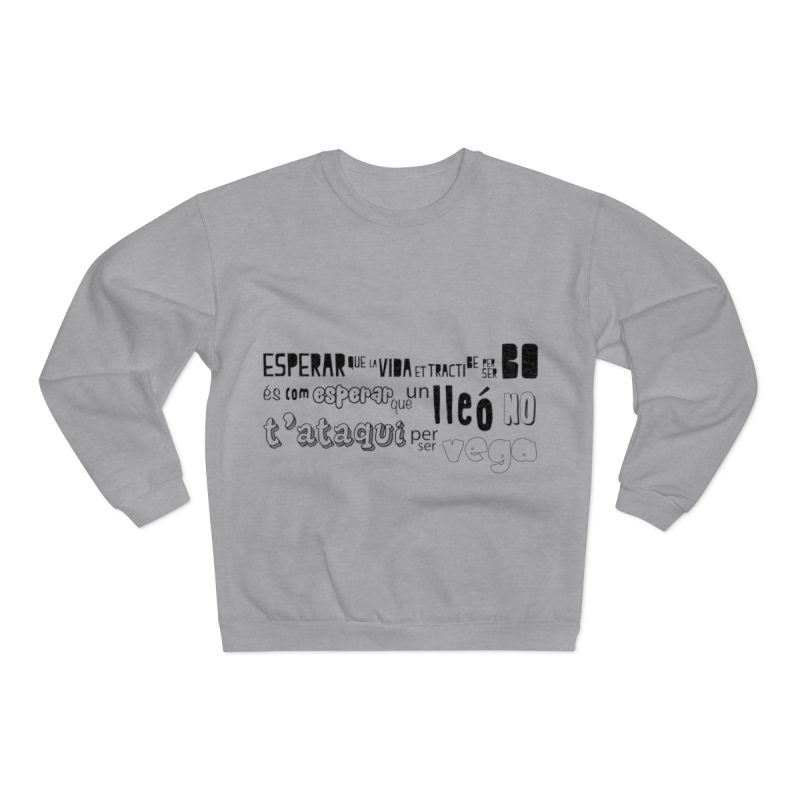 Sudadera cuello redondo premium - Gris jaspeado claro - Lleó vegà