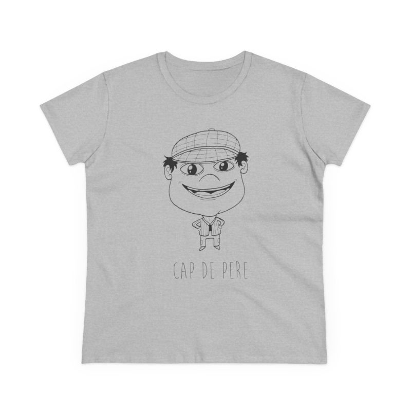 Camiseta mujer algodon medio - Gris deportivo - Camiseta unisex Cap de Pere Cans