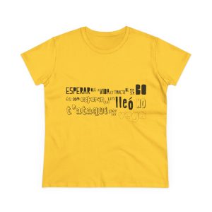 Camiseta mujer algodon medio - Amarillo margarita - Lleó vegà