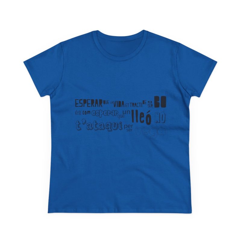 Camiseta mujer algodon medio - Azul royal - Lleó vegà