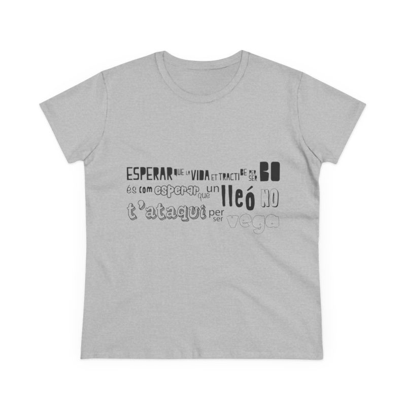 Camiseta mujer algodon medio - Gris deportivo - Lleó vegà