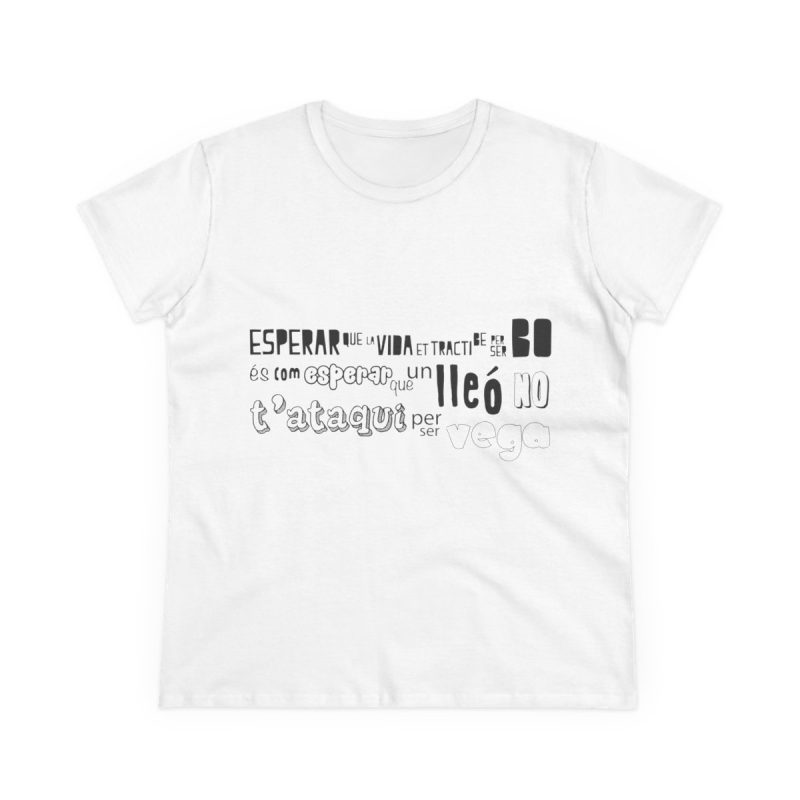 Camiseta mujer algodon medio - Blanco - Lleó vegà